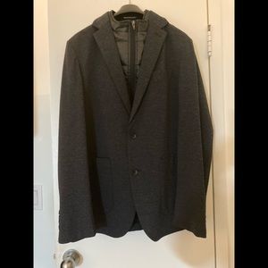 Nordstrom’s Charcoal Grey Sport Jacket zip in Quilted Bib 40R Slim